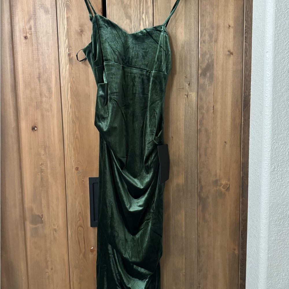 Lulu's Deep Green Velvet Maxi Dress